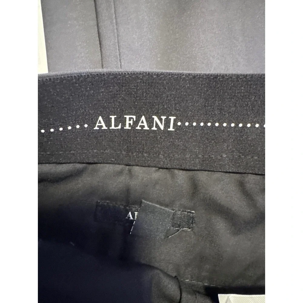 NWT Alfani Mens Stretch Flat Front Dress‎ Pants Charcoal Gray 30x30